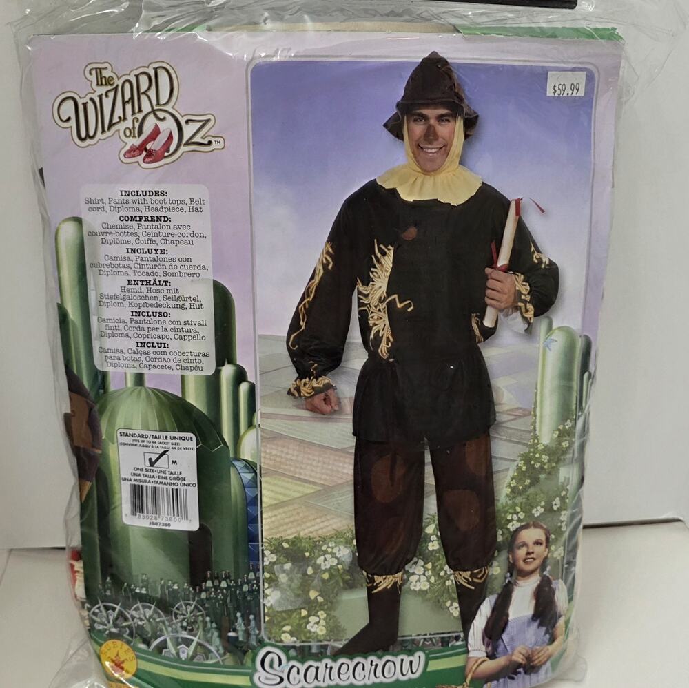 Scarecrow Costume - The Wizard of Oz - Adult Mens Medium Halloween New Read